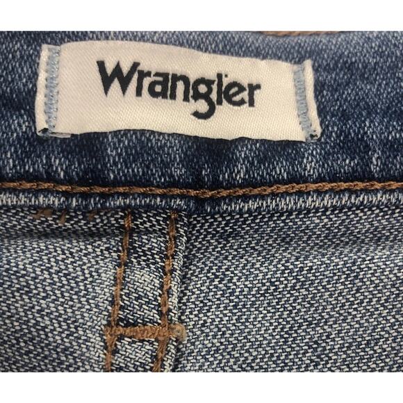 Wrangler Women’s Wriggler 612 Skinny Jeans 32x28 Blue Denim High Rise Distressed - Picture 5 of 11